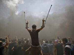 مشهد من التظاهرات في غزة