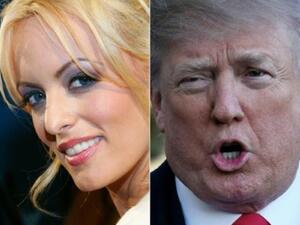 صورة مركبة تُظهر الممثلة الإباحية ستورمي دانيالز والرئيس الأميركي دونالد ترامب

