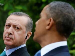 الرئيس التركي رجب طيب إردوغان (يسارا) والرئيس الأمريكي باراك أوباما 
