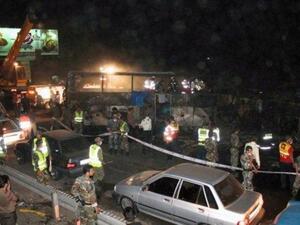 صورة نشرتها وكالة إسنا" الإيرانية لموقع حادث اصصدام حافلتين في قم
