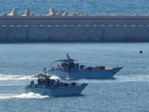 سفن حربية اسرائيلية في ميناء اشدود في جنوب اسرائيل
