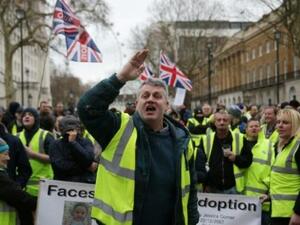 متظاهرون مؤيدون لبريكست في وسط لندن

