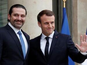  الرئيس الفرنسي إيمانويل ماكرون وسعد الحريري في الاليزيه