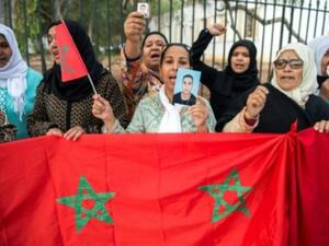 تظاهرة لاقارب لمغاربة موقوفين او مفقودين في ليبيا امام وزارة الخارجية في الرباط
