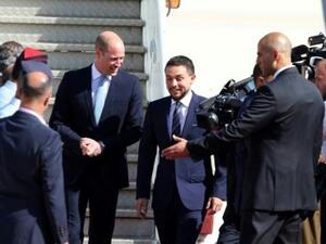 الاميران حسين ووليام في مطار ماركا شرق عمان 
