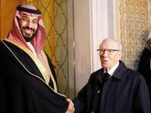 ولي العهد السعودي الأمير محمد بن سلمان والرئيس التونسي الباجي قائد السبسي في تونس 

