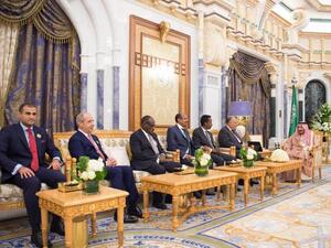 السفراء خلال لقائهم العاهل السعودي الملك سلمان
