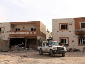 احدى اليات قوات حكومة الوفاق الليبية في منطقة الجيزة البحرية في سرت

