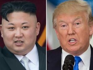 صورة مركبة للرئيس الاميركي دونالد ترامب والزعيم الكوري الشمالي كيم جونغ اون
