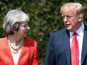 ماي وترامب بعد المحادثات في ايلسبري

