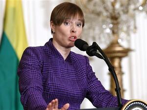 President Kaljulaid of Estonia has recently asked the US to install Patriot missiles and troops in her Baltic country to deter Russia. (AFP/ File Photo)