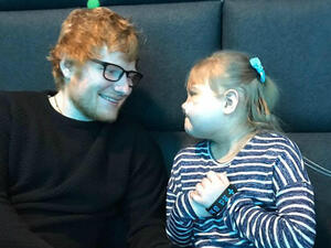 Heartfelt: Ed Sheeran proved he truly has a heart of gold as he donated a signed guitar to raise funds for 11-year-old Melody Drsicoll who suffers from Rett Syndrome, a rare genetic disorder that affects brain development, resulting in severe mental and physical disability (Source: Melody In Mind - Facebook)