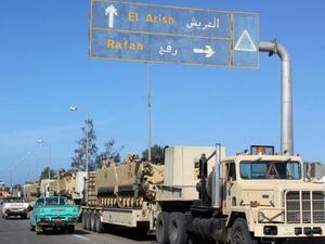 Armored vehicles en route to an Egyptian military base in Northern Sinai. (AFP/File)