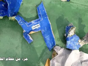 Images of debris believed to be from the lost EgyptAir flight from Paris were released on the official Facebook page for Egypt's military spokesman of the Armed Forces. (Facebook)