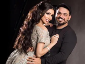 دنيا بطمة وزوجها محمد  الترك