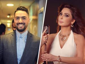 الفنانة اليسا والموزع الموسيقي حسن الشافعي