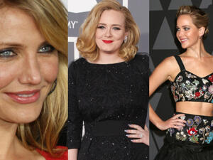 Adele stood united with Hollywood pals Cameron Diaz and Jennifer Lawrence at the 2018 Women's March in Los Angeles on Saturday (Source: DFree - Tinseltown - Kathy Hutchins - Shutterstock)