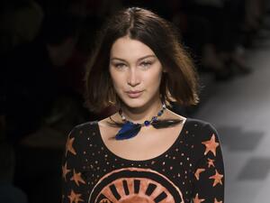 Bella Hadid on the runway. (Ovidiu Hrubaru / Shutterstock.com)