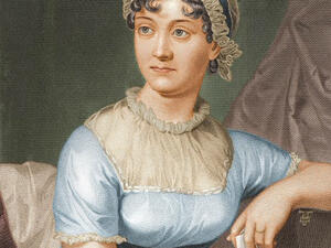 A coloured portrait of Jane Austen. (Wikimedia Commons)