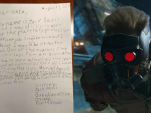 Jack's letter and Jack's dream of himself. (NASA / Marvel Cinematic Studios)