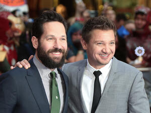 Paul Rudd and Crazypants Renner. (BAKOUNINE / Shutterstock.com)