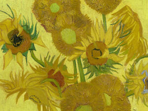 Detail from one of the sunflower paintings.
