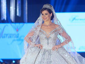 El Lozy walked the runaway with Egypt’s most expensive wedding dress that allegedly costs around $5 million. (Source: Facebook - Yosra El Lozy يسرا اللوزي)