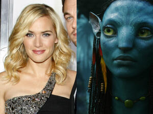 Kate Winslet and Avatar's Neytiri, portrayed by Zoe Saldana. (Tinseltown / Shutterstock.com / 20th Century Fox)