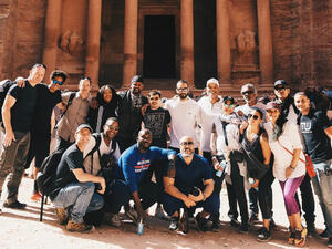 The crew of Disney's upcoming Aladdin remake—including Will Smith—were filming in Petra! (Facebook / Will Smith)