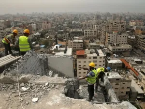 The report said that 91 percent of the 2 billion tons of rubble left by the war have been cleared. (AFP/File)