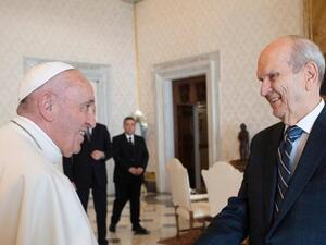 Pope Francis of the Roman Catholic Church & President Russell M Nelson of The Church of Jesus Christ of Latter-Day Saints met at the Vatican (Twitter)