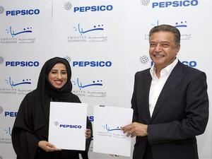 HE Maytha Al Habsi, Emirates Foundation and Omar Farid, PepsiCo sign an MoU to extend their partnership.