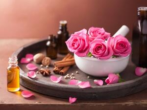 العلاج بالروائح العطرية  أو الآروماثيرابي يستند الى استخدام الزيوت النباتية الطيارة