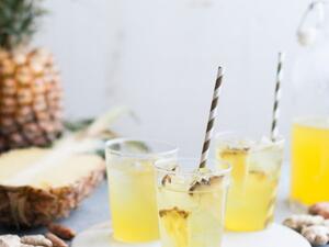 شاي الزنجبيل بالأناناس المثلج