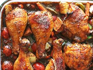 دجاج حلو ومحمر في الفرن