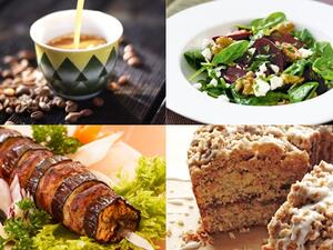 سلطة الشمندر، كباب الباذنجان بالفرن وكيكة القرفة