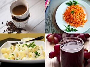 سلطة الجزر، معكرونة بالجبن وجلاب بالزعفران