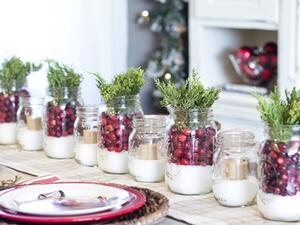 اصنعيه بنفسك: زينة طاولة عيدالميلاد المجيد اصنعيه بنفسك: زينة طاولة عيدالميلاد المجيد