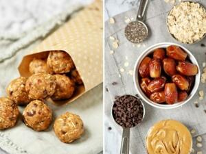 كرات الطاقة بالتمر ورقائق الشوكولاتة