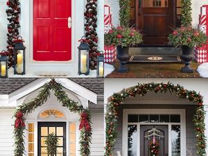 طريقة فنية لتزيين مدخل البيت لاستقبال الكريسماس طريقة فنية لتزيين مدخل البيت لاستقبال الكريسماس