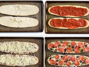 بيتزا الخبز الفرنسي 