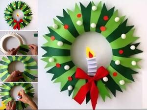 اصنعيه بنفسك: إكليل الباب لزينة الكريسماس اصنعيه بنفسك: إكليل الباب لزينة الكريسماس
