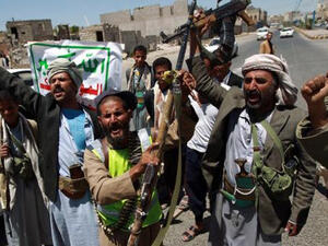 Iran has supported Shia Houthi militias which seized the Yemeni capital Sanaa from the government in January (File-AFP)