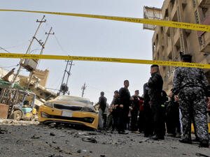  The bomber detonated the bomb-laden vehicle when he was stopped by security forces for searching at the checkpoint. (AFP)