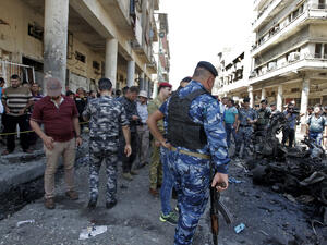 Daesh issued a statement claiming the first attack, identifying the bomber as an Iraqi who blew up an explosives-rigged vehicle targeting Shia Muslims. (AFP) 