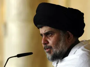 Iraqi Shia cleric Moqtada al-Sadr delivers a speech to his supporters. (AFP/ File Photo)
