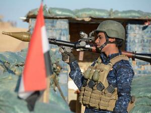 An Iraqi security forces member near Salaheddine province in the western desert bordering Syria. (AFP/File Photo)