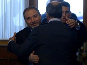 Israeli Avigdor Lieberman meets with Russia's Foreign Minister Sergei Lavrov in Moscow. [AFP]