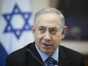 Israeli Prime Minister Benjamin Netanyahu attends the weekly cabinet meeting at his office in Jerusalem, on November 6, 2016. (AFP/Abir Sultan)