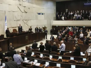 The proposed Nationality Law is seen by advocates as strengthening the Jewish character of the state, whereas critics see it coming at the expense of democratic values. Photo: The Israeli Knesset. (AFP/File)